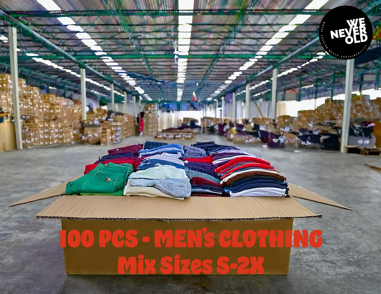 Men’s Clothing Bundle 100 pcs | Mix Sizes S-2X | Wholesale, Resale, Consignment